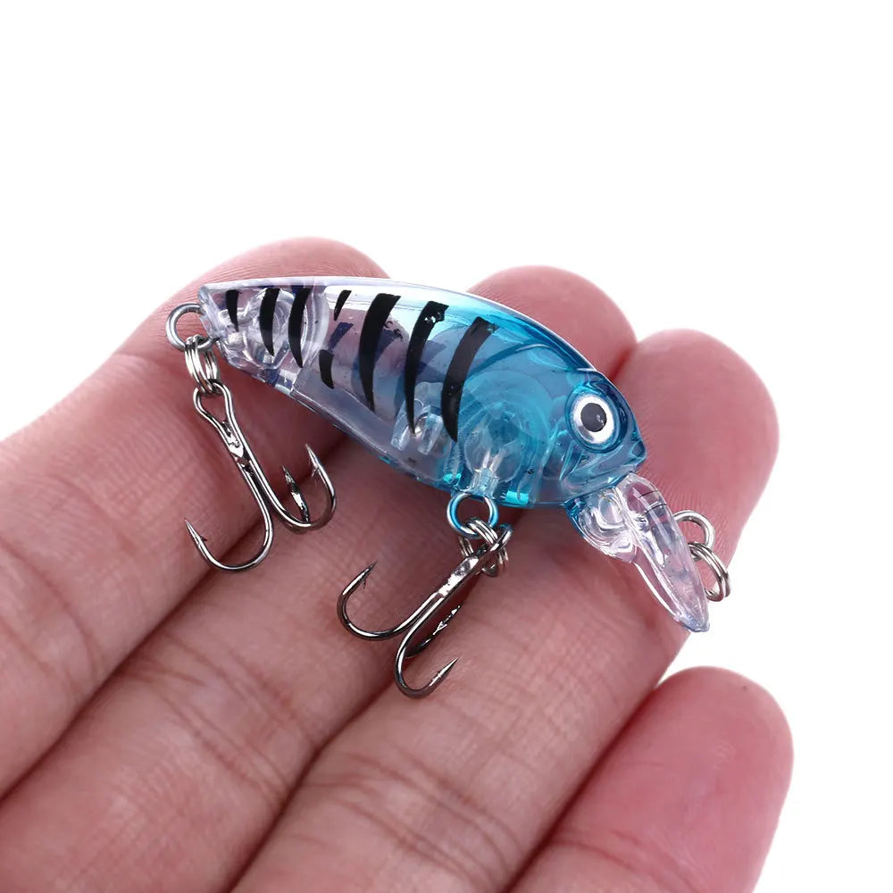 1~8PCS Mixed Colors Minnow Fishing Lures Set 4.5cm 3.5g Mini Crank Wobblers With Treble Hooks Tackle Topwater Swim Crankbaits