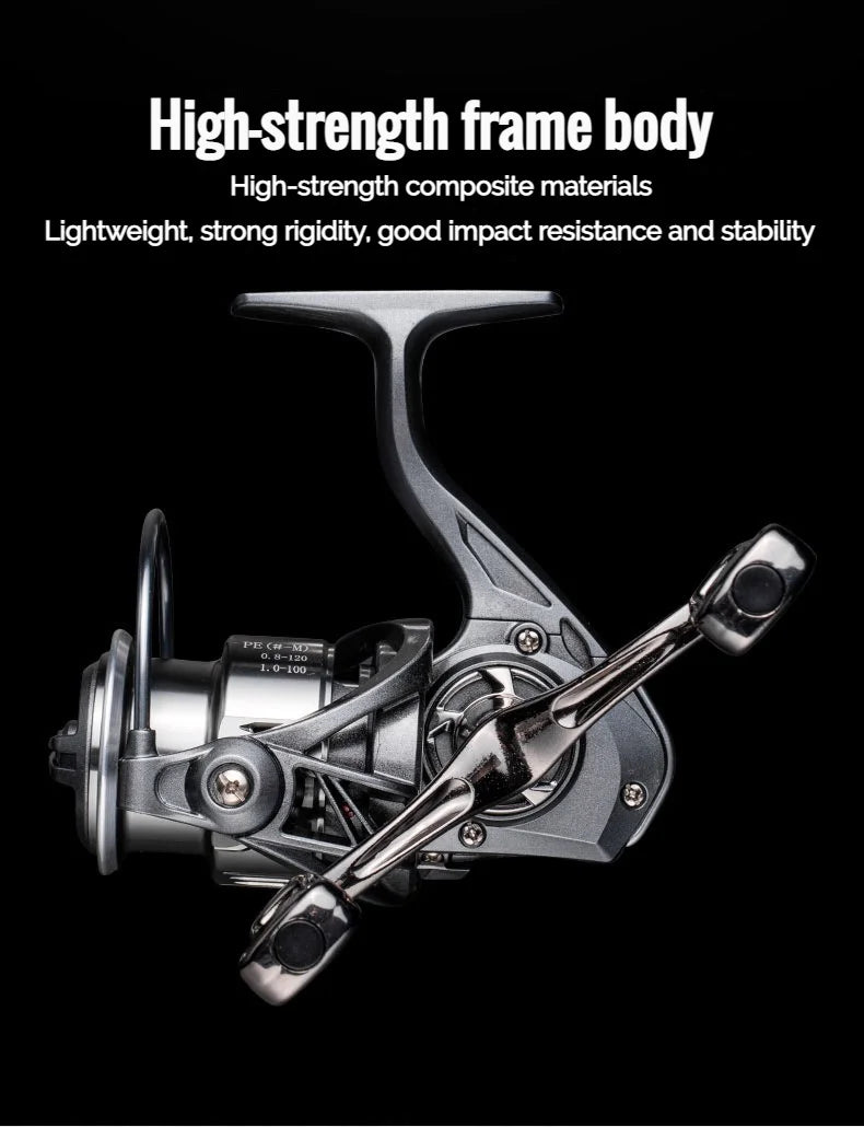 VWVIVIDWORLD 2500-6000 Series，5.2:1Gear Ratio, 8KG Max Drag, CNC Metal Doublel Rocker,Spinning Fishing Reel,For Freshwater Saltw