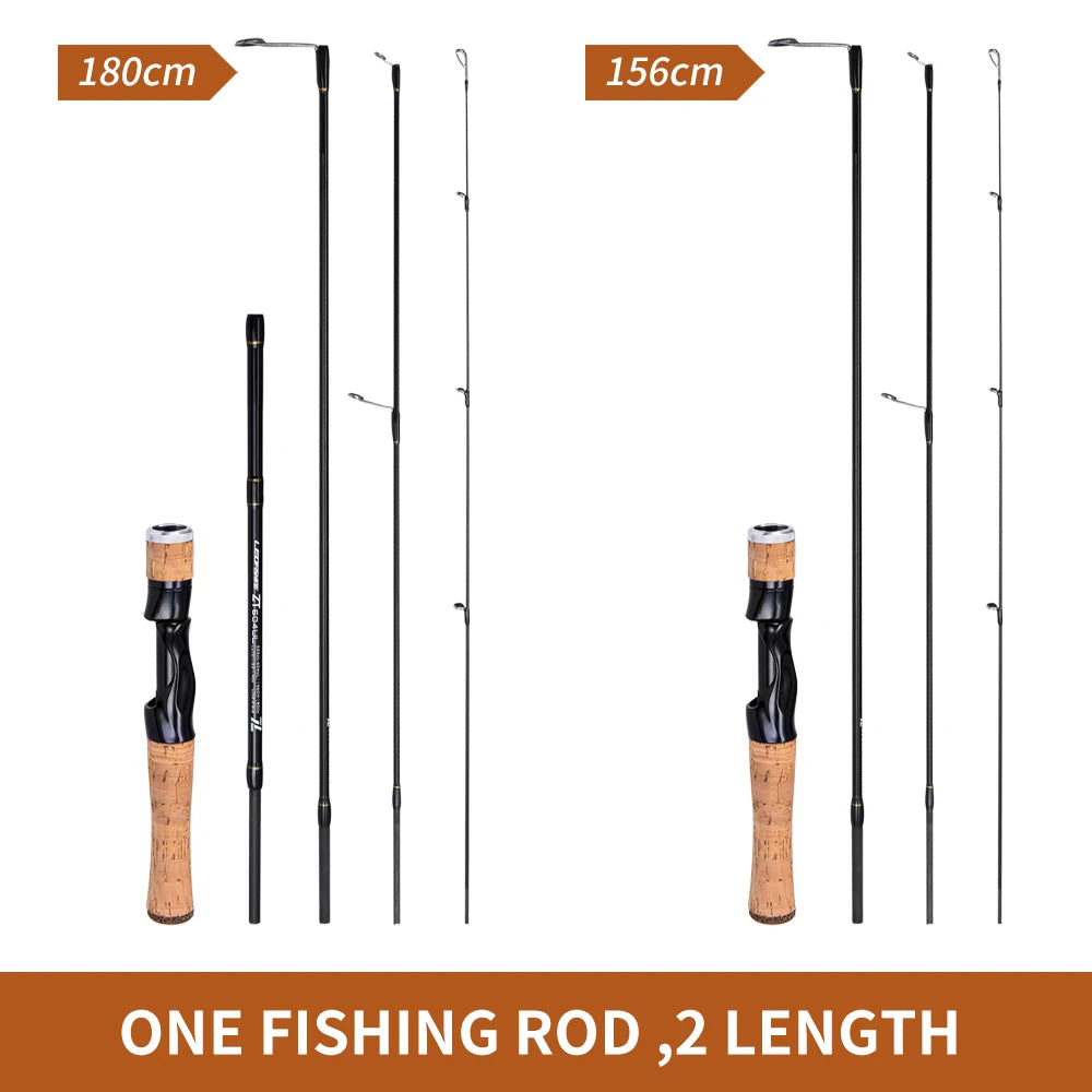 LEOFISHING Carbon Fishing Lure Spinning Casting Fast UL Bait 523/604 Ultra Lightweight Fishing Rod 1.56M&1.8M Fishing Accessory