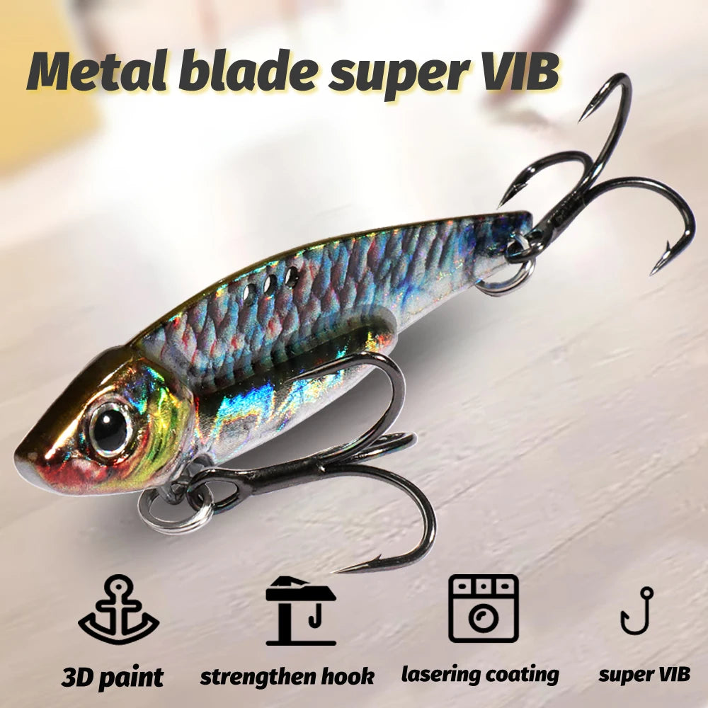 Spinner Spoon Metal Jig Bait 7g 10g 16g 20g VIB Sinking Blade Spinning Treble Hook Spinnerbait Pesca Pike Carp Sea Fishing Lure