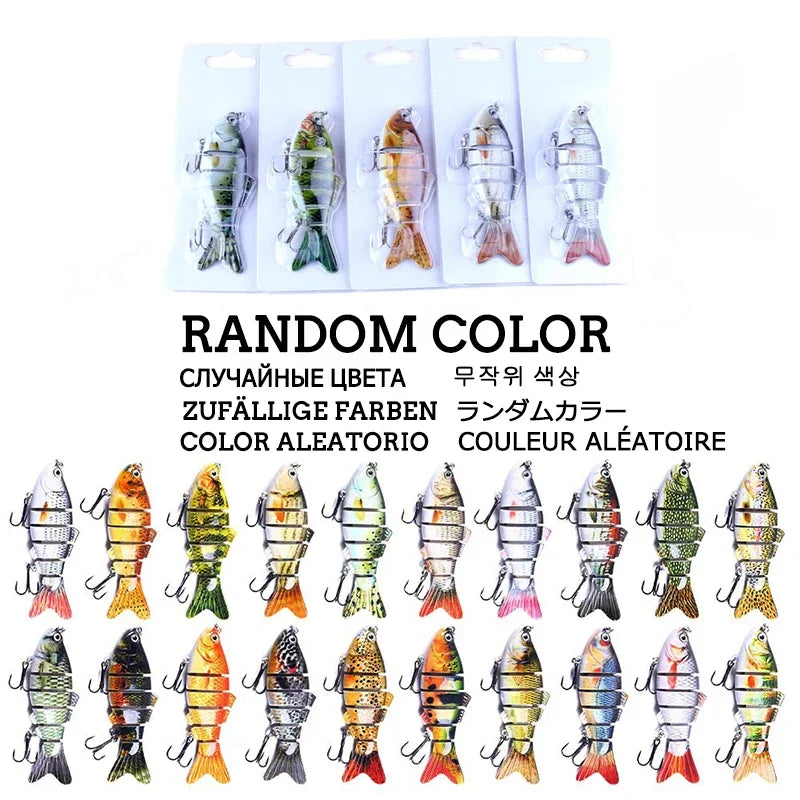 6 Segment Multi Jointed Fishing Lure Sinking 10cm/17.5g Swimbait Artificial Wobblers Crankbait Hard Bait Pesca Tackle 5/3/1Pcs