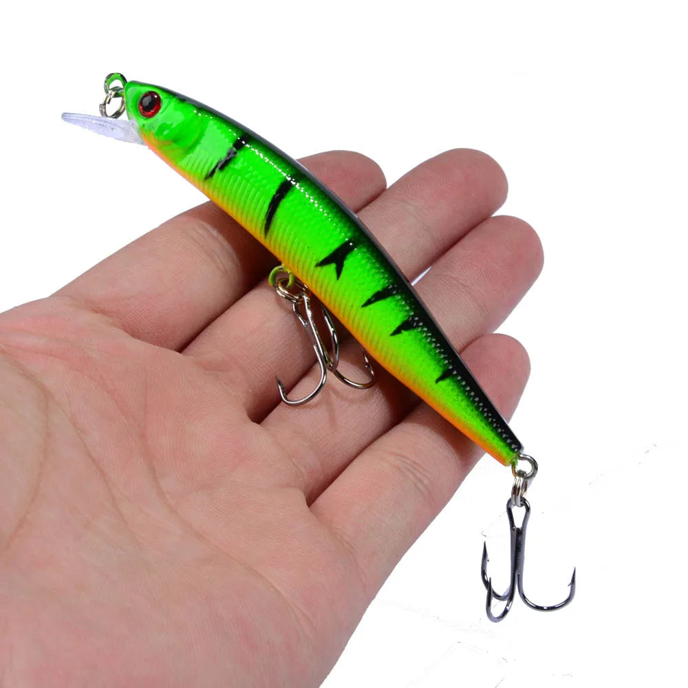 1Pcs Minnow Fishing Lure 95mm 8g Floating Hard Bait Wobbler Jig Bait Crankbait Carp Striped bass Pesca Fishing tackle SwimBait