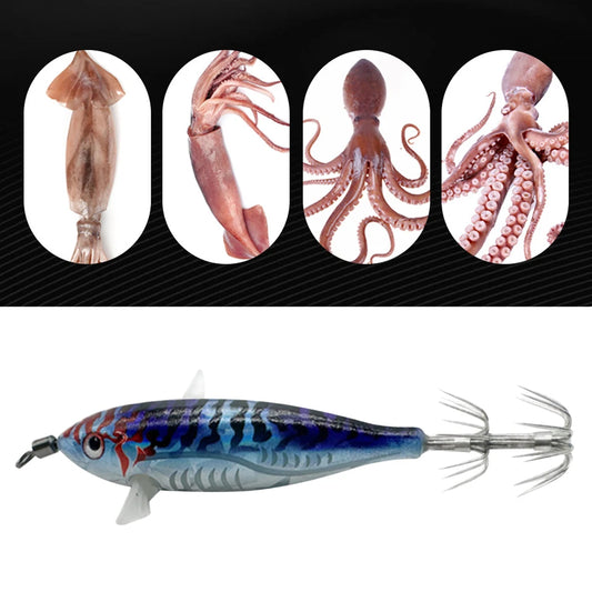 Squid Jigging Shrimp Hook 5.5g Octopus Cuttlefish Fishing Baits Glow In Dark for Night Fishing Freshwater. Night fishing