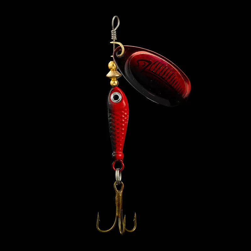 Rotating Metal Spinner Fishing Lures 9.1g 7cm Sequins Iscas Artificial Hard Baits Crap Bass Pike Treble Hook Tackle Accessories