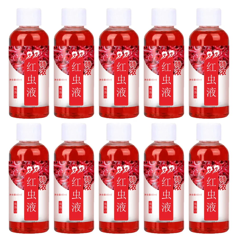 60ML Liquid Blood Worm Scent Fish Attractant Concentrated Red Worm Liquid Fish Bait Additive Perch Catfish Fishing Accessories