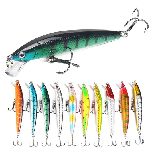 1Pcs Minnow Fishing Lure 95mm 8g Floating Hard Bait Wobbler Jig Bait Crankbait Carp Striped bass Pesca Fishing tackle SwimBait