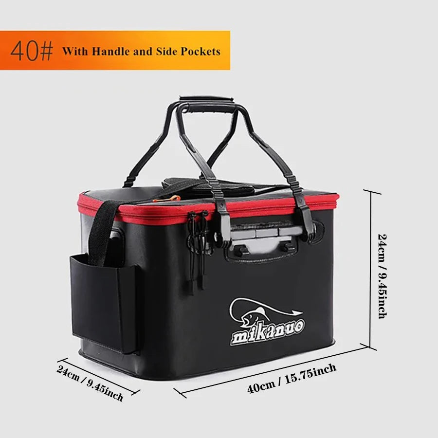 Portable Fishing Bag Collapsible Fishing Bucket Live Fish Box Camping Water Container Pan Basin Fishing Tackle Storage Bag