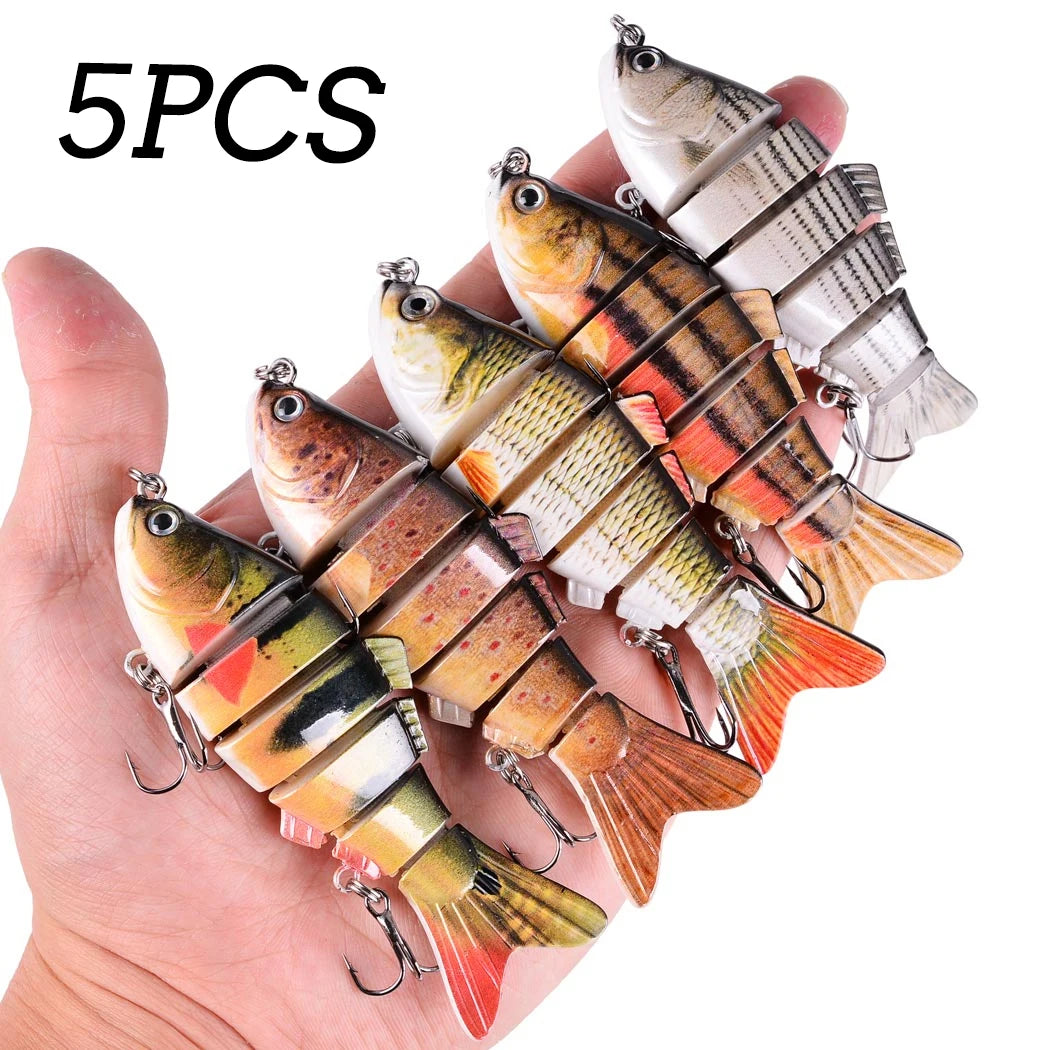 6 Segment Multi Jointed Fishing Lure Sinking 10cm/17.5g Swimbait Artificial Wobblers Crankbait Hard Bait Pesca Tackle 5/3/1Pcs