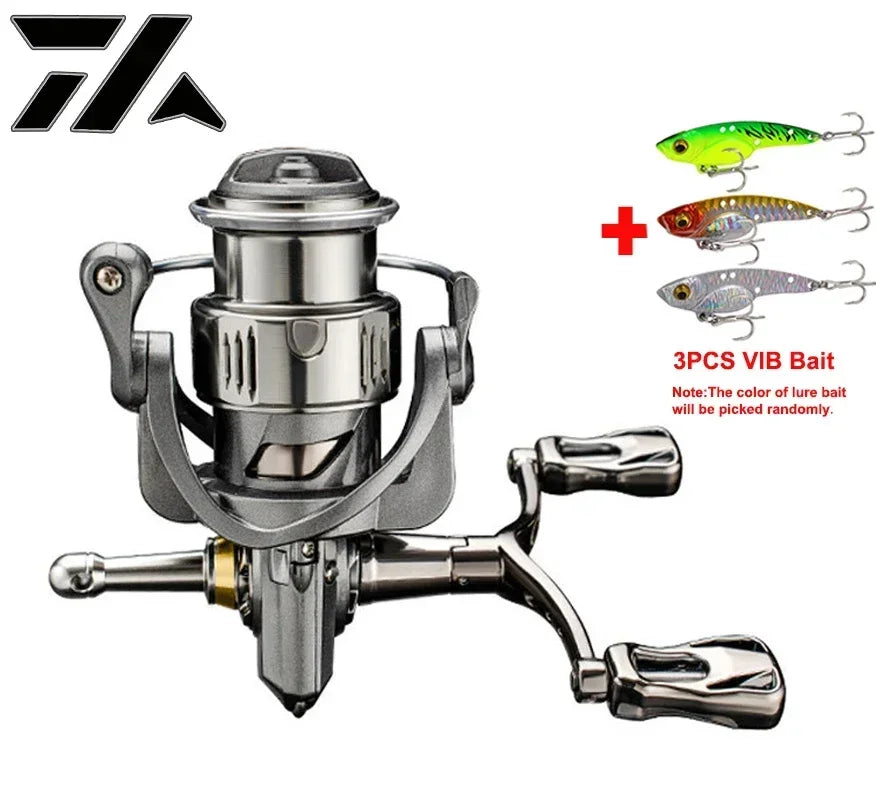 VWVIVIDWORLD 2500-6000 Series，5.2:1Gear Ratio, 8KG Max Drag, CNC Metal Doublel Rocker,Spinning Fishing Reel,For Freshwater Saltw