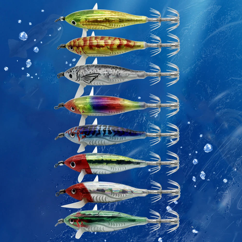 Squid Jigging Shrimp Hook 5.5g Octopus Cuttlefish Fishing Baits Glow In Dark for Night Fishing Freshwater. Night fishing