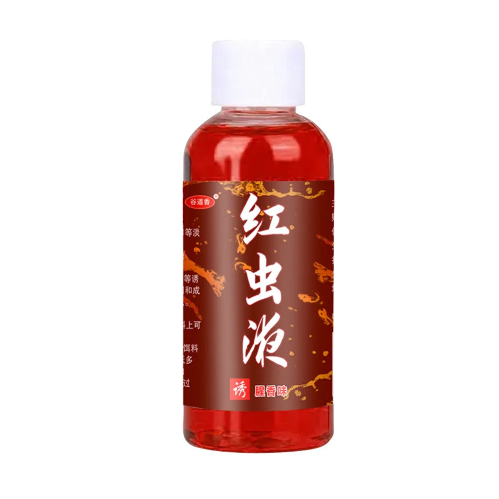 60ML Liquid Blood Worm Scent Fish Attractant Concentrated Red Worm Liquid Fish Bait Additive Perch Catfish Fishing Accessories