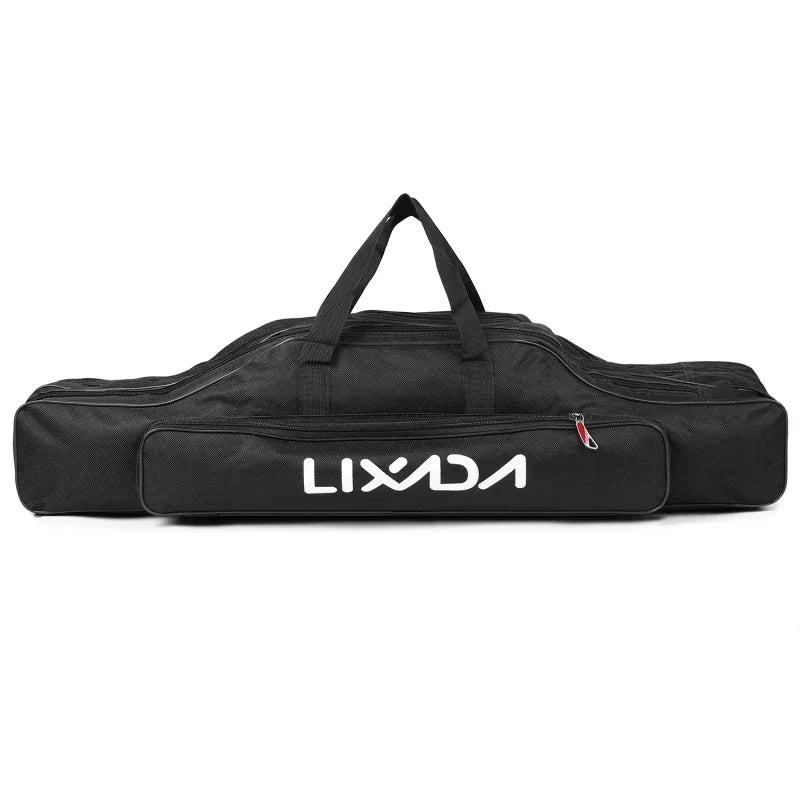 Lixada 3 Layers Fishing Pole Bag Portable Folding Rod Carry Case Fishing Reel Tackle Storage Bag Case