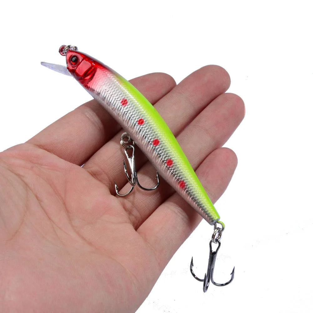 1Pcs Minnow Fishing Lure 95mm 8g Floating Hard Bait Wobbler Jig Bait Crankbait Carp Striped bass Pesca Fishing tackle SwimBait