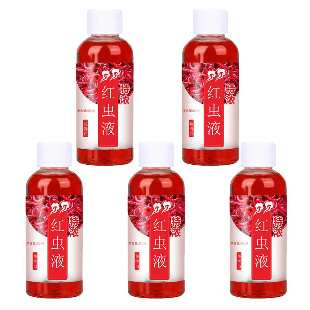 60ML Liquid Blood Worm Scent Fish Attractant Concentrated Red Worm Liquid Fish Bait Additive Perch Catfish Fishing Accessories