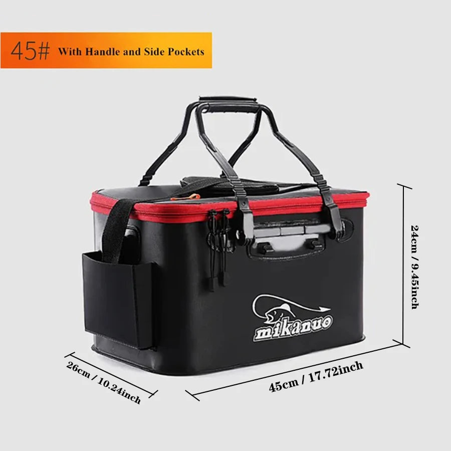 Portable Fishing Bag Collapsible Fishing Bucket Live Fish Box Camping Water Container Pan Basin Fishing Tackle Storage Bag