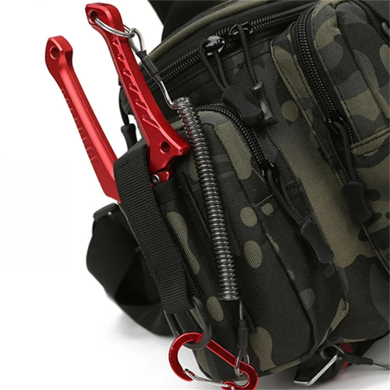 New Fishing Tackle Backpack Lure Box Gear Storage Bag Fanny Pack for Men Fly Fishing Backpack with Rod Holder Sling Shoulder Bag