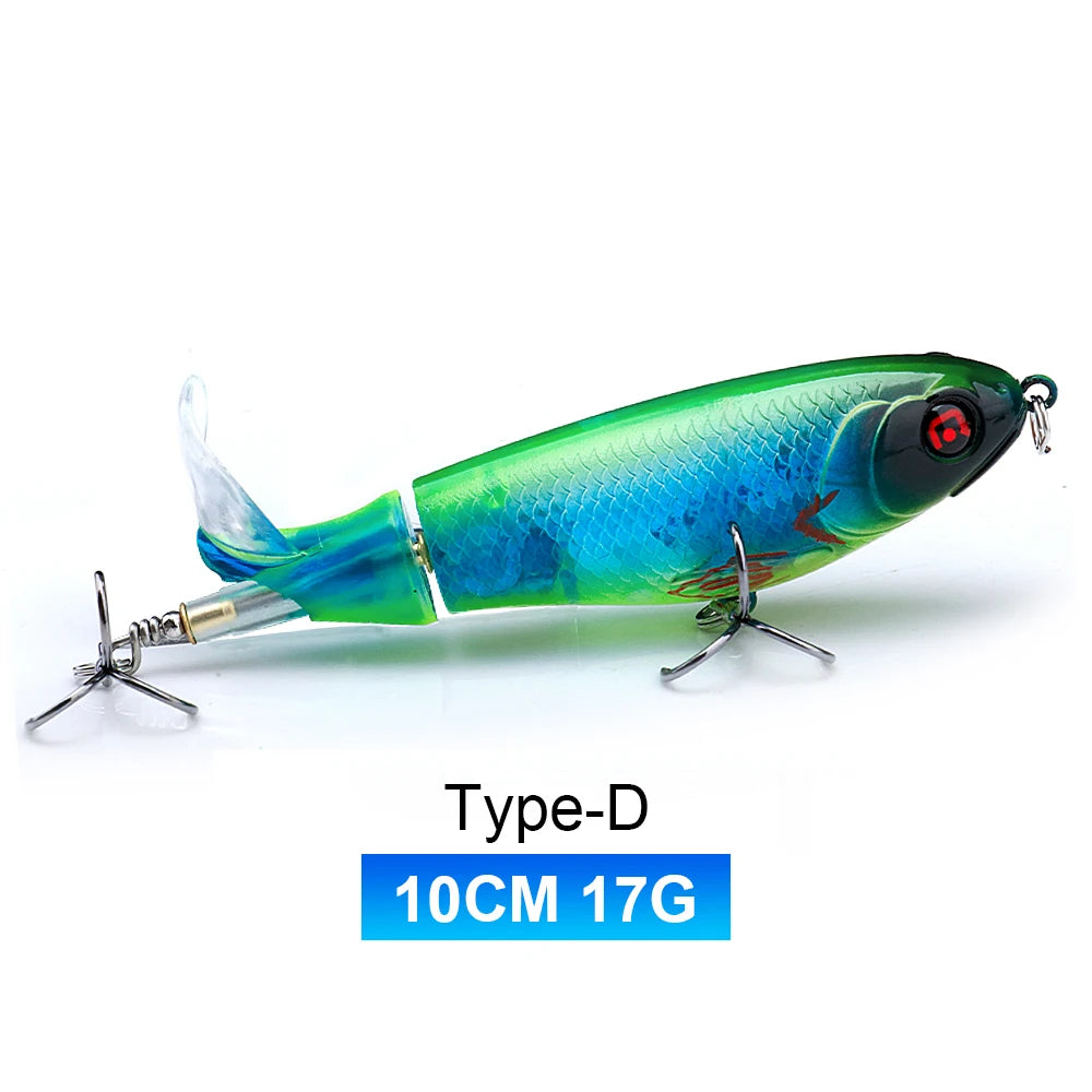 TREHOOK 9g/8g/14g/17g/24g Topwater Whopper Popper Fishing Lures Rotating Double Propeller Tail Artificial Bait Floating Wobblers