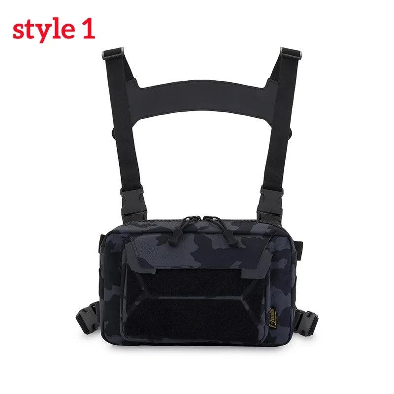 Fishing Vest Bag Men's Camo Fishing Lures Utility Tackle Chest Bags Waist Pack Outdoor Mountaineering Camping Hiking EDC Hunting