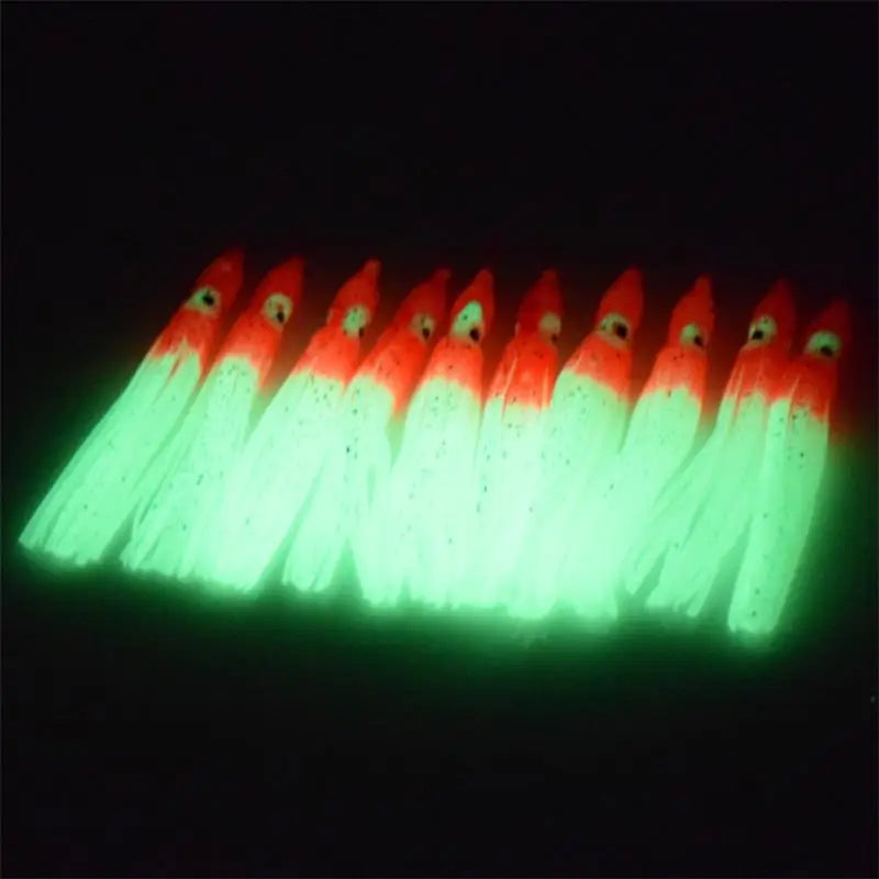 10pc Lifelike Squid Glow Lure, Luminous Artificial Bionic Octopus Soft Bait, Fishing Accessories For Saltwater Freshwate.Night fishing