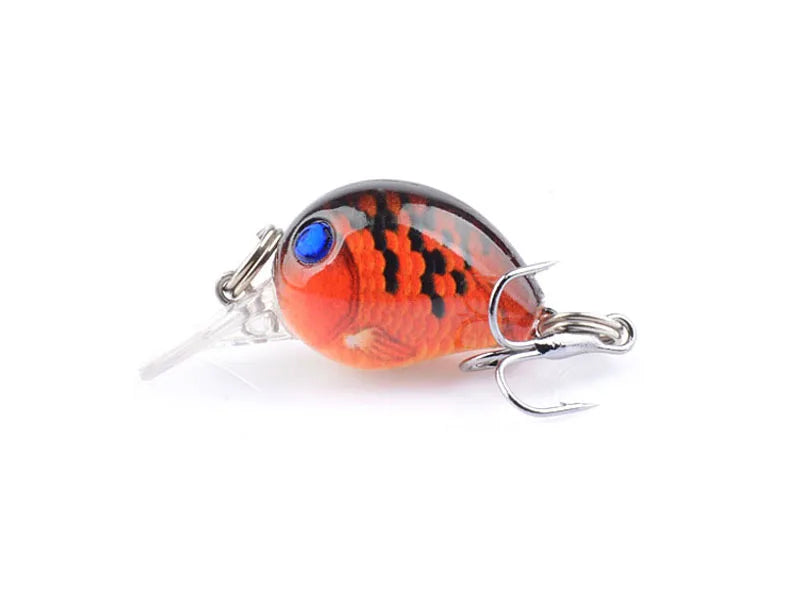 New Fishing Carp Wobbler CrankBait BKK Single Hook Rock Luya Laser Fake Lure Little Fat Man Floating Water 3.3CM/2G