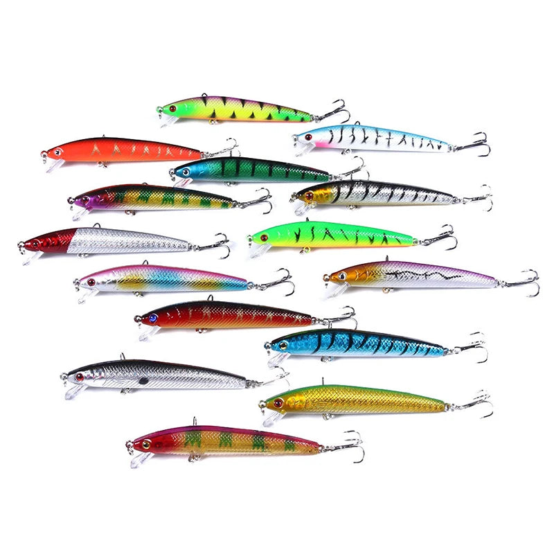 10/5Pcs Minnow Fishing Lures Floating Hard Bait 95mm 7g Artificial Bait Wobbler Crankbait Carp Perch Pesca Fishing Tackle