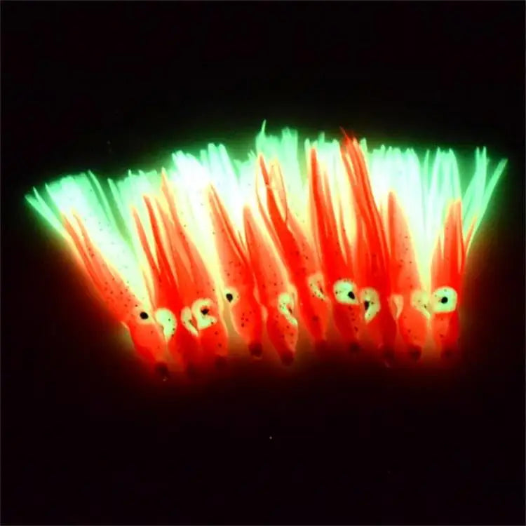 10pc Lifelike Squid Glow Lure, Luminous Artificial Bionic Octopus Soft Bait, Fishing Accessories For Saltwater Freshwate.Night fishing