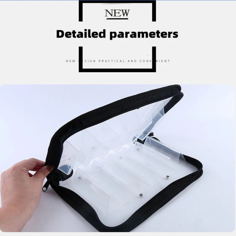 ILURE Plastic Transparent Visual Squid Jig Lure Hooks Storage Case Wooden Shrimp Octopus Egi Waterproof Fishing Tackle Bag