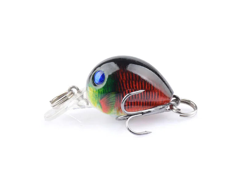 New Fishing Carp Wobbler CrankBait BKK Single Hook Rock Luya Laser Fake Lure Little Fat Man Floating Water 3.3CM/2G