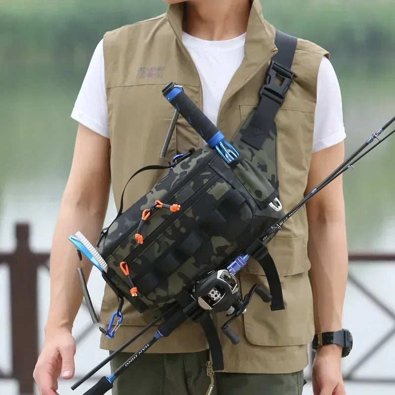 Fishing Chest Waist Bag Tactical Outdoor Travel Sports EDC Fishing Lure Bags Hunting Camping Hiking Cycling Pack Molle Pouch