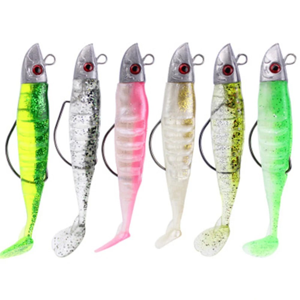 1PCS T-tail Rockvibe Soft Bait 10cm 15.5g Artificial Worm 3D Fish Eye Wobbler Bait for Jig Head Predator for Perch Fishing Lure