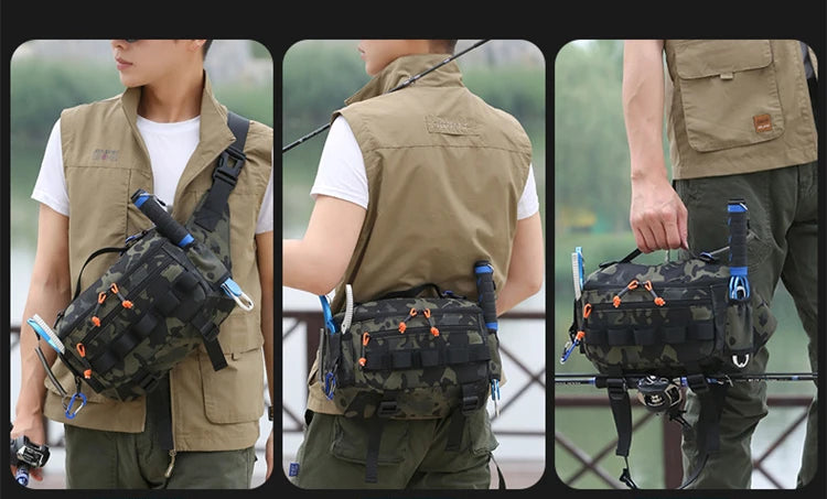 Fishing Chest Waist Bag Tactical Outdoor Travel Sports EDC Fishing Lure Bags Hunting Camping Hiking Cycling Pack Molle Pouch