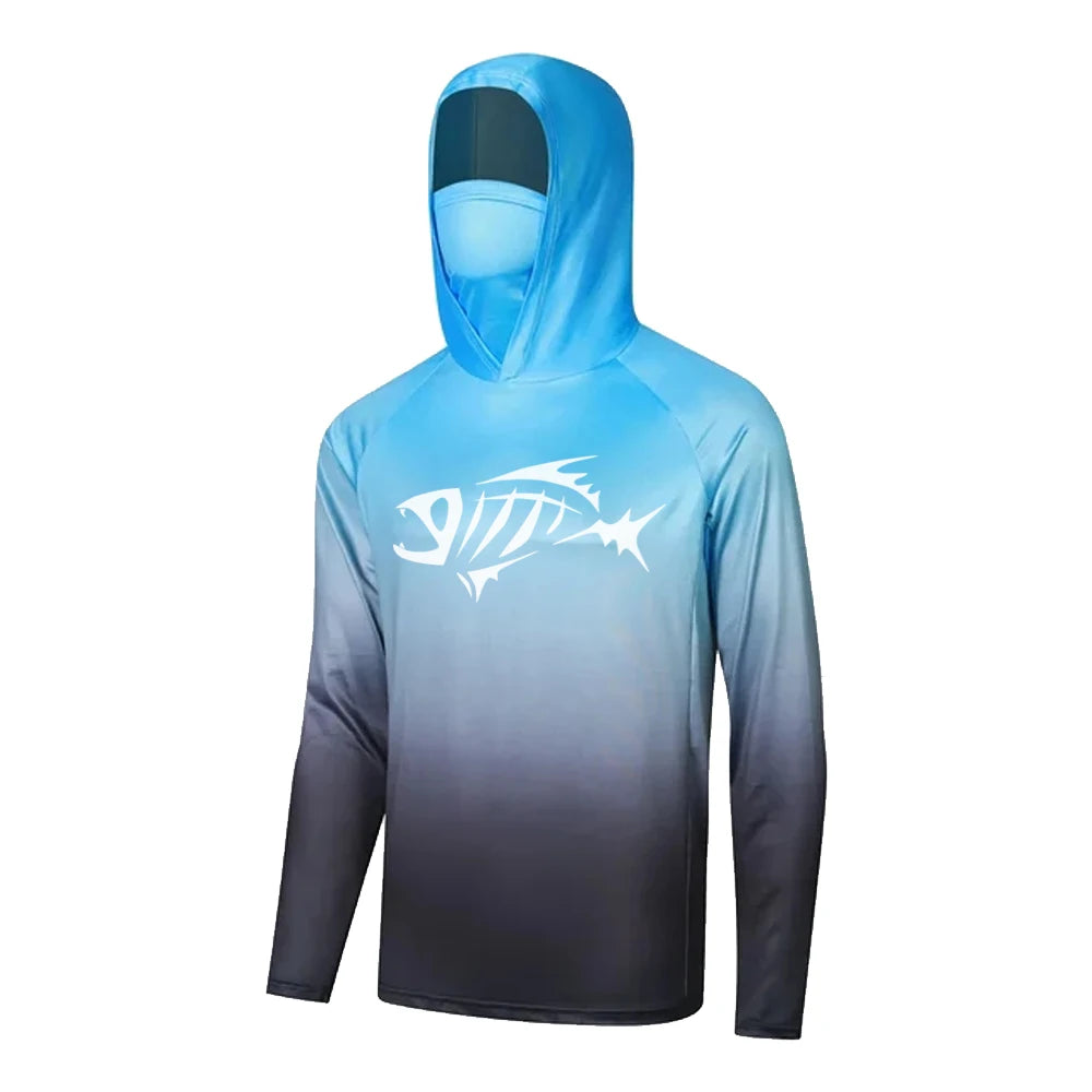 Fishing Hoodie Shirts with Mask Men Long Sleeve Sweatshirt Uv Protection  Moisture Wicking Fishing Clothing