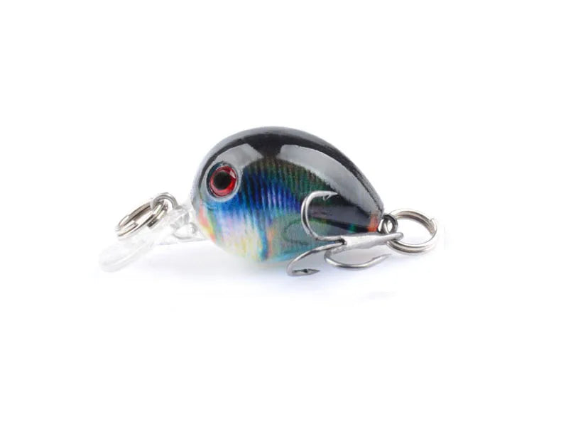 New Fishing Carp Wobbler CrankBait BKK Single Hook Rock Luya Laser Fake Lure Little Fat Man Floating Water 3.3CM/2G