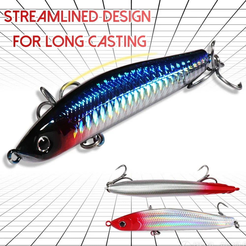 Sinking Pencil Bait 16g 9.8cm Wobbler 12g 8.5cm Popper Weight Transfer Pesca Swimbait Cast Minnow Silicone Tackle Fishing Lure