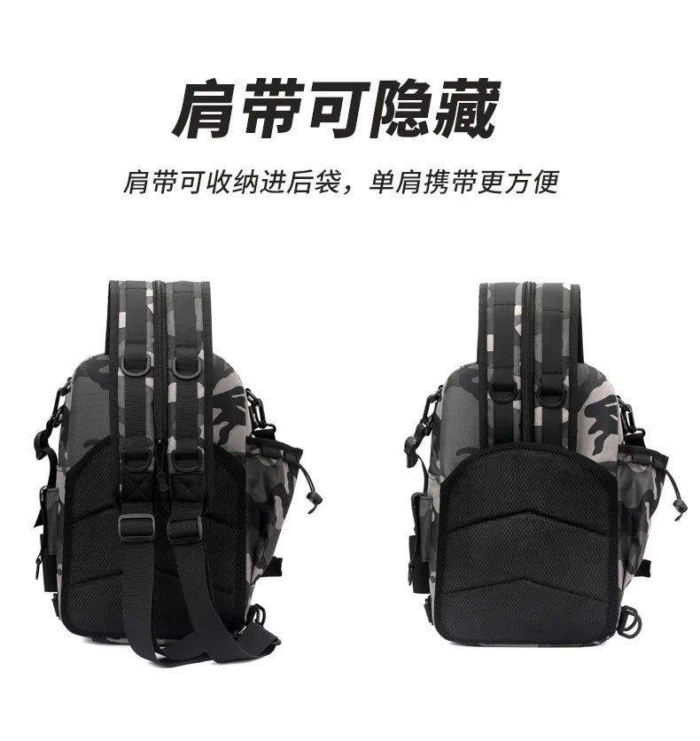 Luya Bag Double Shoulder Single Shoulder Back Waterproof Multi-functional Fishing Outdoor Equipment Fishing Gear Bag