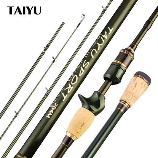 TAIYU 50cm Mini Travel Fishing rods 1.8M 2.1M 2.4M Carbon Fiber M Tip Spinning Casting pole 4-16LB Pull 4-21g Lure fishing rod