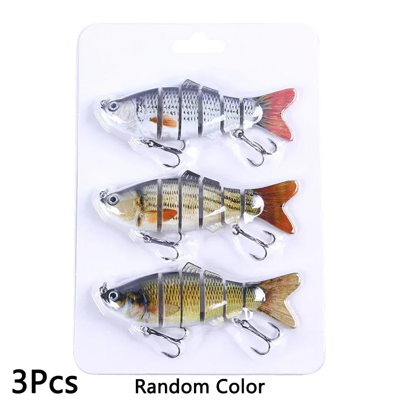 6 Segment Multi Jointed Fishing Lure Sinking 10cm/17.5g Swimbait Artificial Wobblers Crankbait Hard Bait Pesca Tackle 5/3/1Pcs