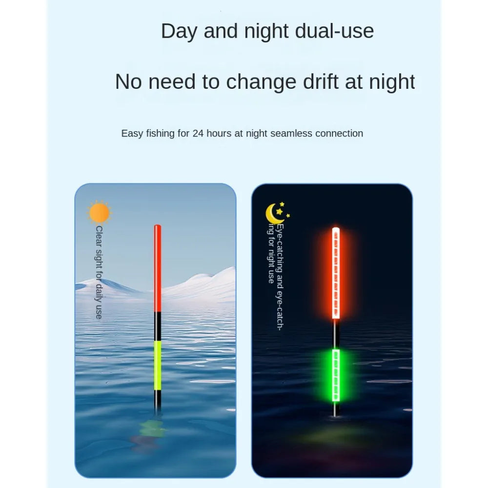 Smart Led Fishing Float Highly Sensitive Remind Buoy Gravity Sensor Glowing Electric Night Fishing Strobe Long Tail. Night fishing