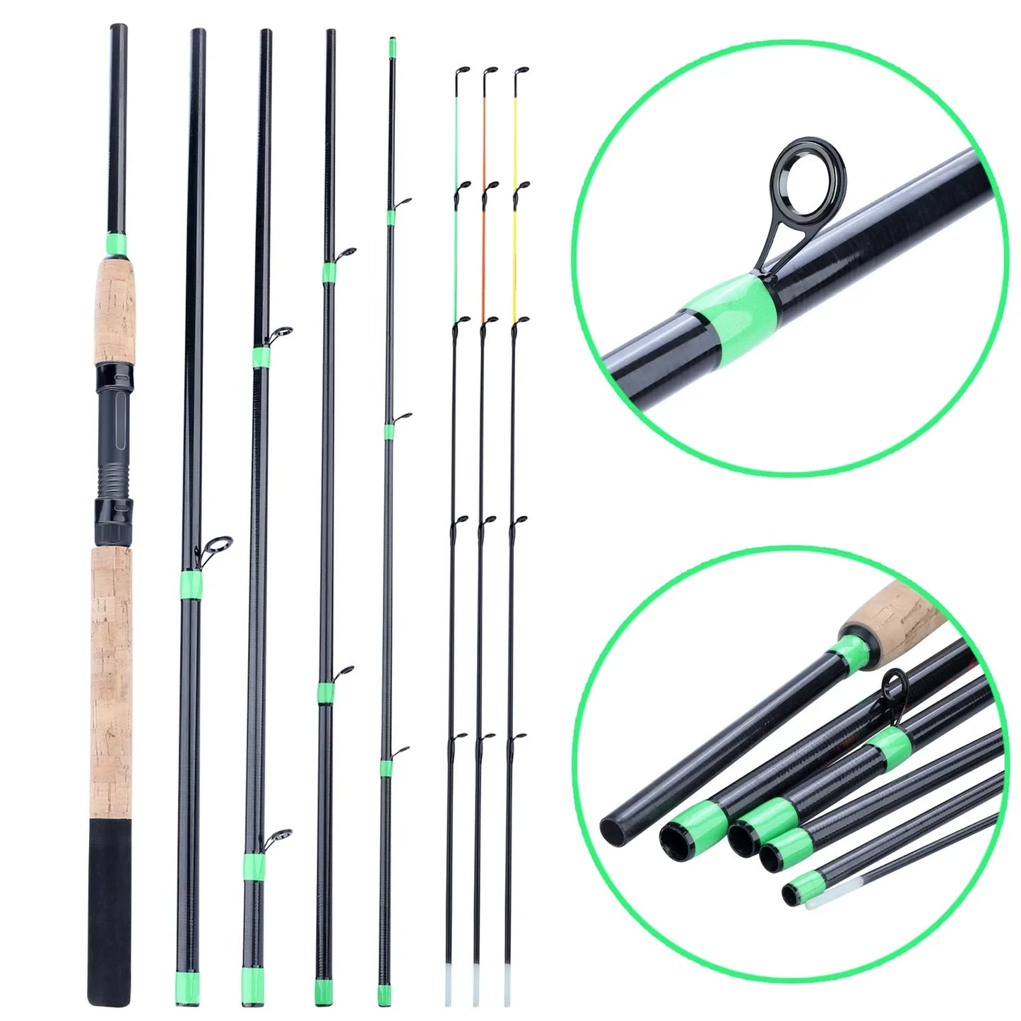 Sougayilang 3M Feeder Fishing Rod Cork Handle Carbon Fibre Spinning Fishing Rods L M H Power 30-120g Lure Weight Carp Pole Pesca