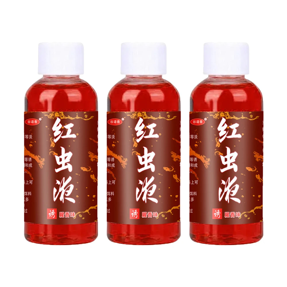 60ML Liquid Blood Worm Scent Fish Attractant Concentrated Red Worm Liquid Fish Bait Additive Perch Catfish Fishing Accessories