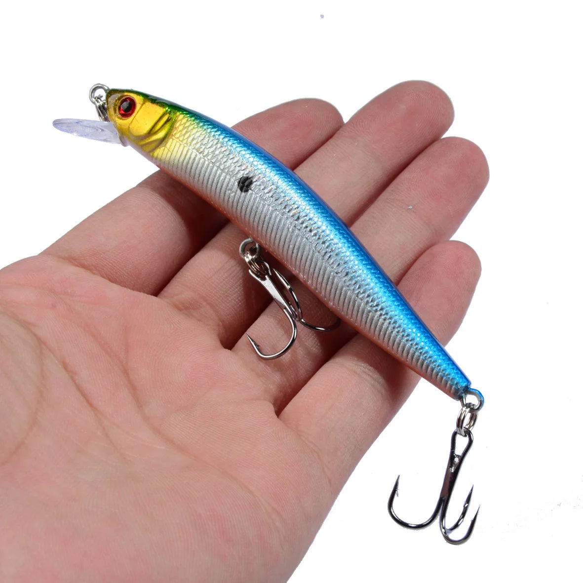 1Pcs Minnow Fishing Lure 95mm 8g Floating Hard Bait Wobbler Jig Bait Crankbait Carp Striped bass Pesca Fishing tackle SwimBait