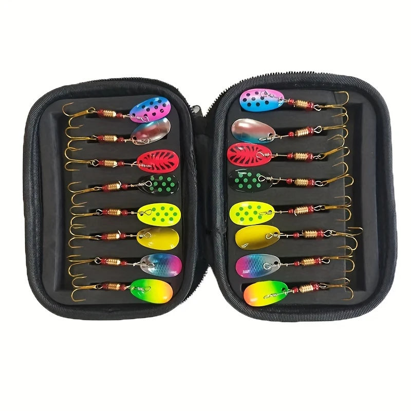 16PCS/10PCS Waterdrop Metal Spoon Spinner Fishing Lure Set with Hook Artificial Bait Kit Crankbaits for Freshwater and Saltwater