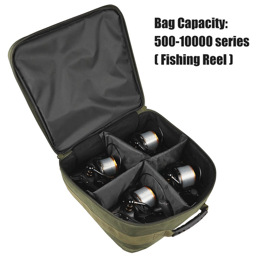 Fishing Reel Storage Bag Carrying Case Oxford Cloth Reel Lure Gear Carrying Case for 500-10000 Series Spinning Fishing Reels