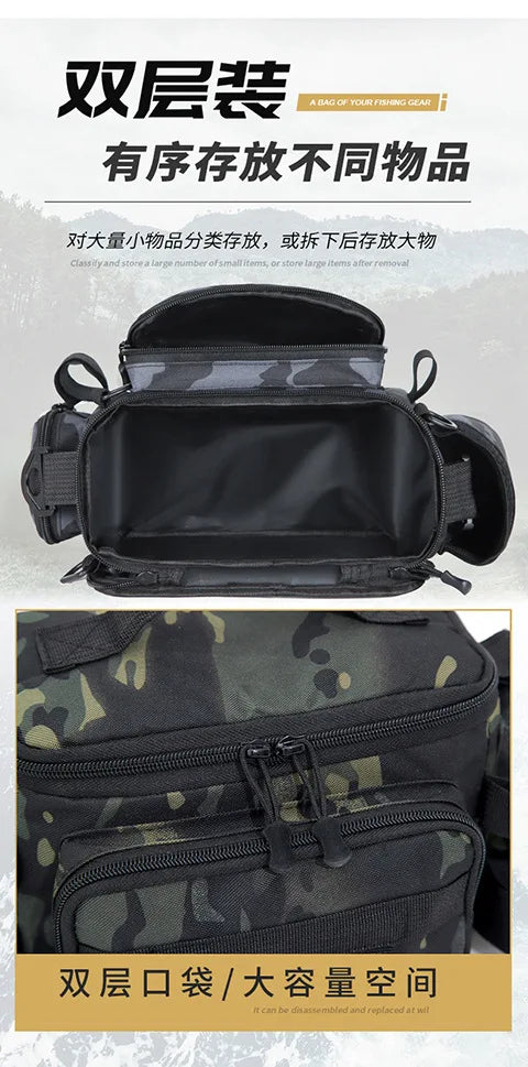 Fishing tackle, shoulder bag, storage bag, portable fishing rod holder, outdoor sports bag, flying fishing