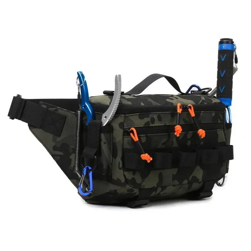 Fishing Chest Waist Bag Tactical Outdoor Travel Sports EDC Fishing Lure Bags Hunting Camping Hiking Cycling Pack Molle Pouch