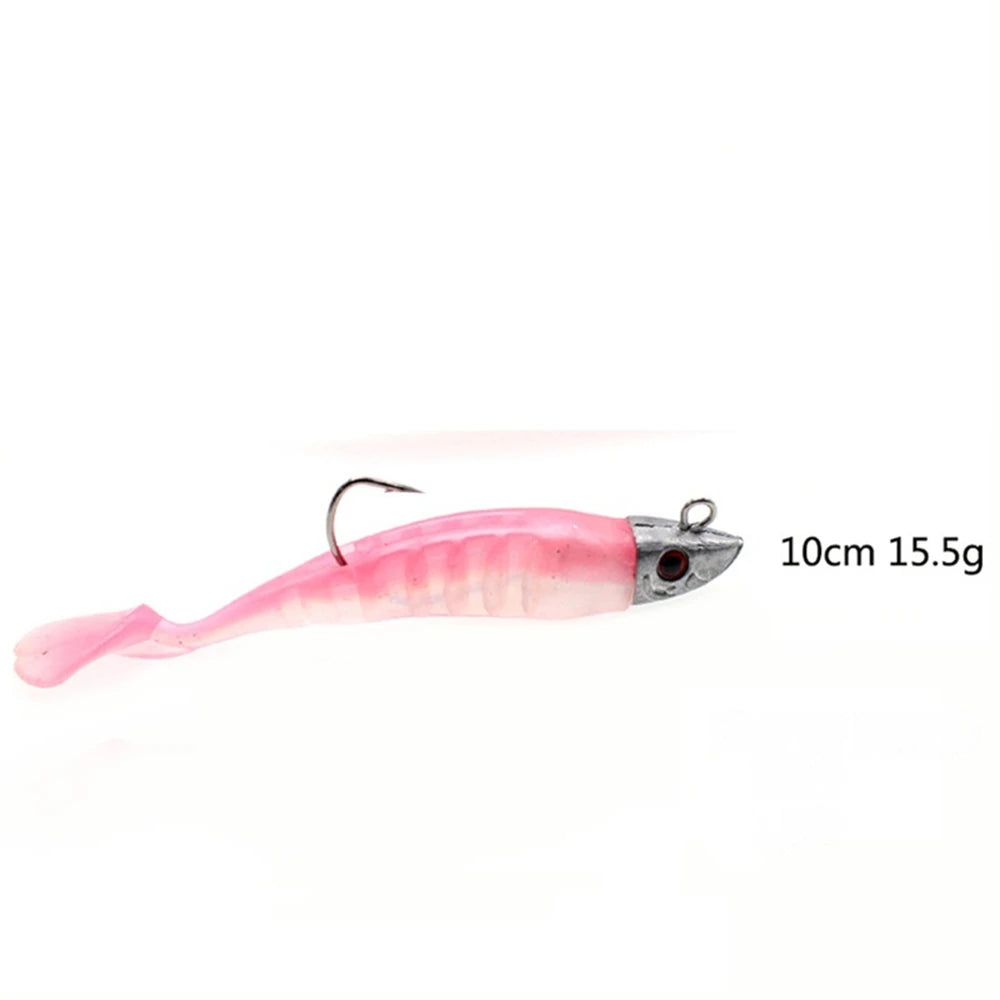 1PCS T-tail Rockvibe Soft Bait 10cm 15.5g Artificial Worm 3D Fish Eye Wobbler Bait for Jig Head Predator for Perch Fishing Lure