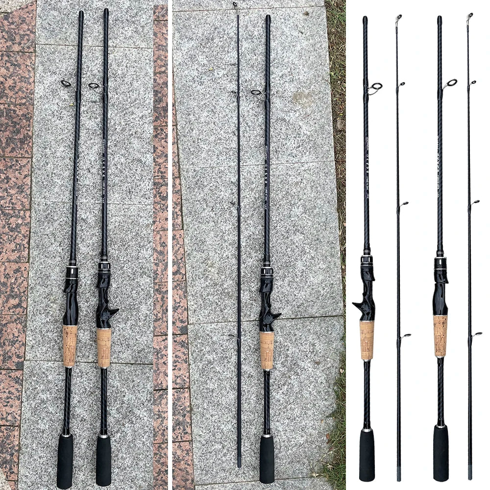 Jigging Bass Trout Fishing Rod, Hard and Fast Ultralight Lure Pole, 2 Sections 1.8m 1.65m Casting Spinning Rod