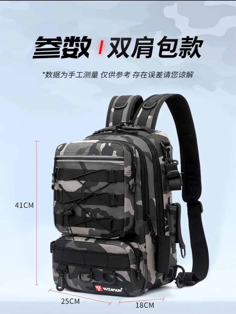 Luya Bag Double Shoulder Single Shoulder Back Waterproof Multi-functional Fishing Outdoor Equipment Fishing Gear Bag