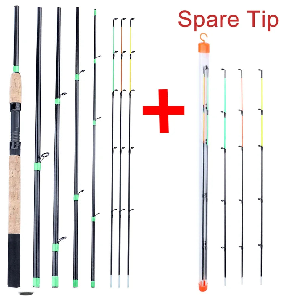 Sougayilang 3M Feeder Fishing Rod Cork Handle Carbon Fibre Spinning Fishing Rods L M H Power 30-120g Lure Weight Carp Pole Pesca