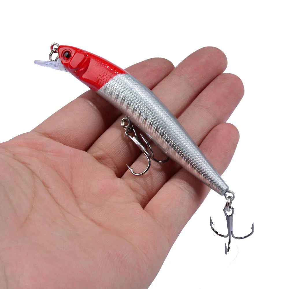 1Pcs Minnow Fishing Lure 95mm 8g Floating Hard Bait Wobbler Jig Bait Crankbait Carp Striped bass Pesca Fishing tackle SwimBait